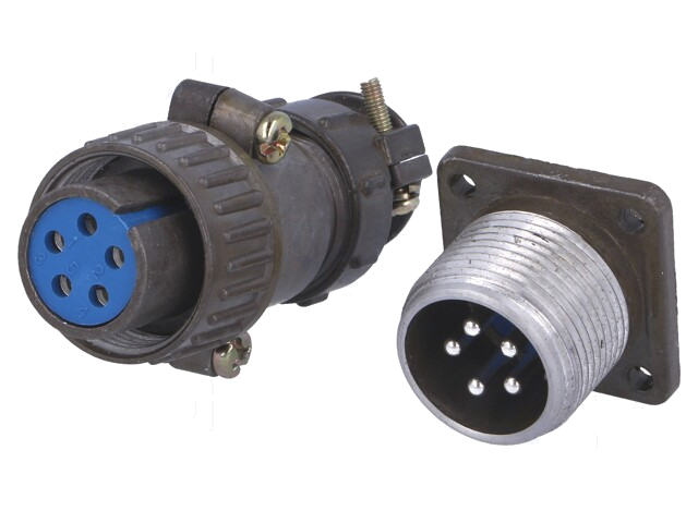 Connector: rond; contact,stekker; DS1110-08; PIN: 5; met kabelklem Connector: rond; contact,stekker; DS1110-08; PIN: 5; met kabelklem